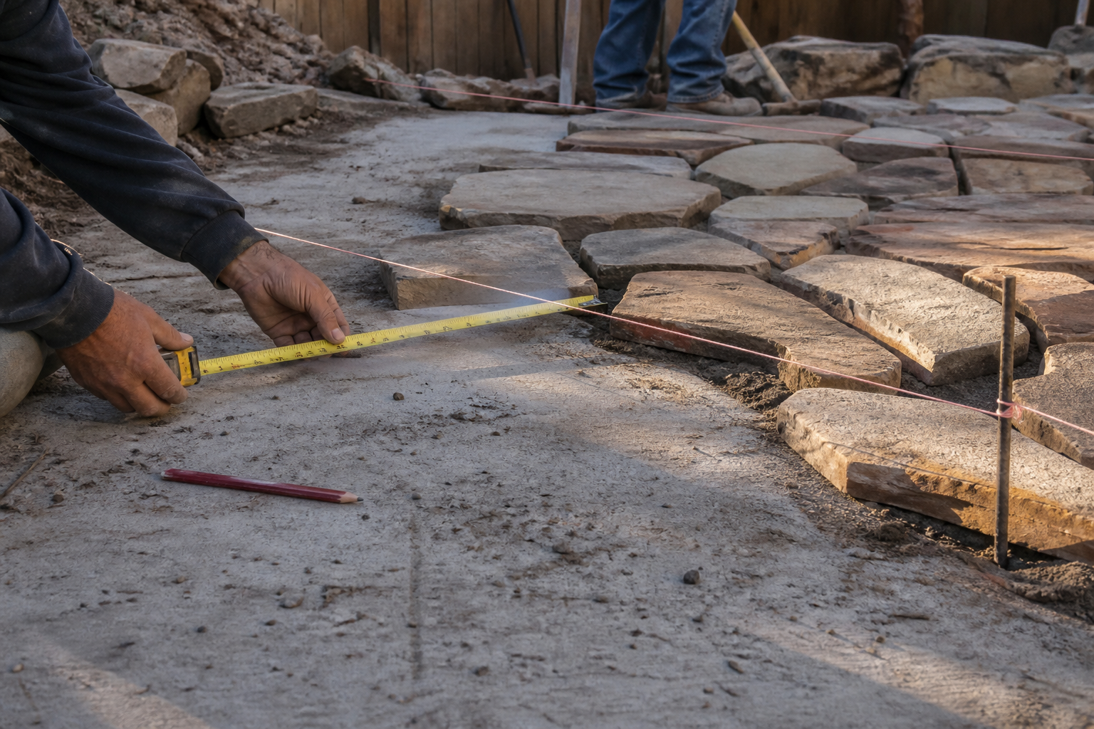 Measuring a patio layout