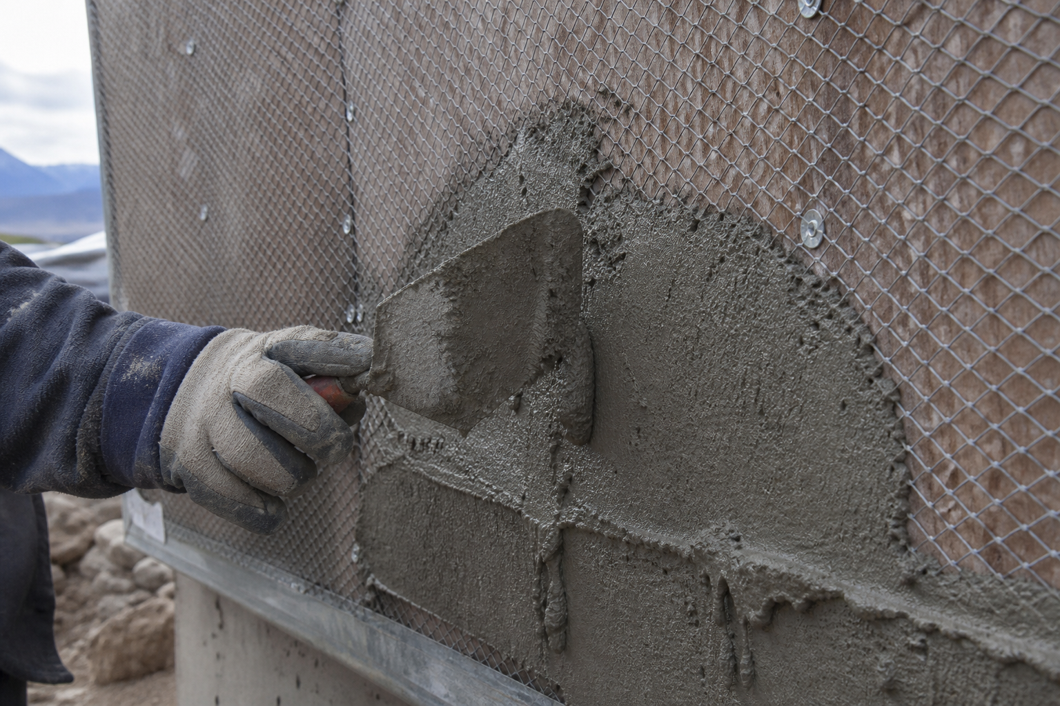 Scratch coat on metal lath